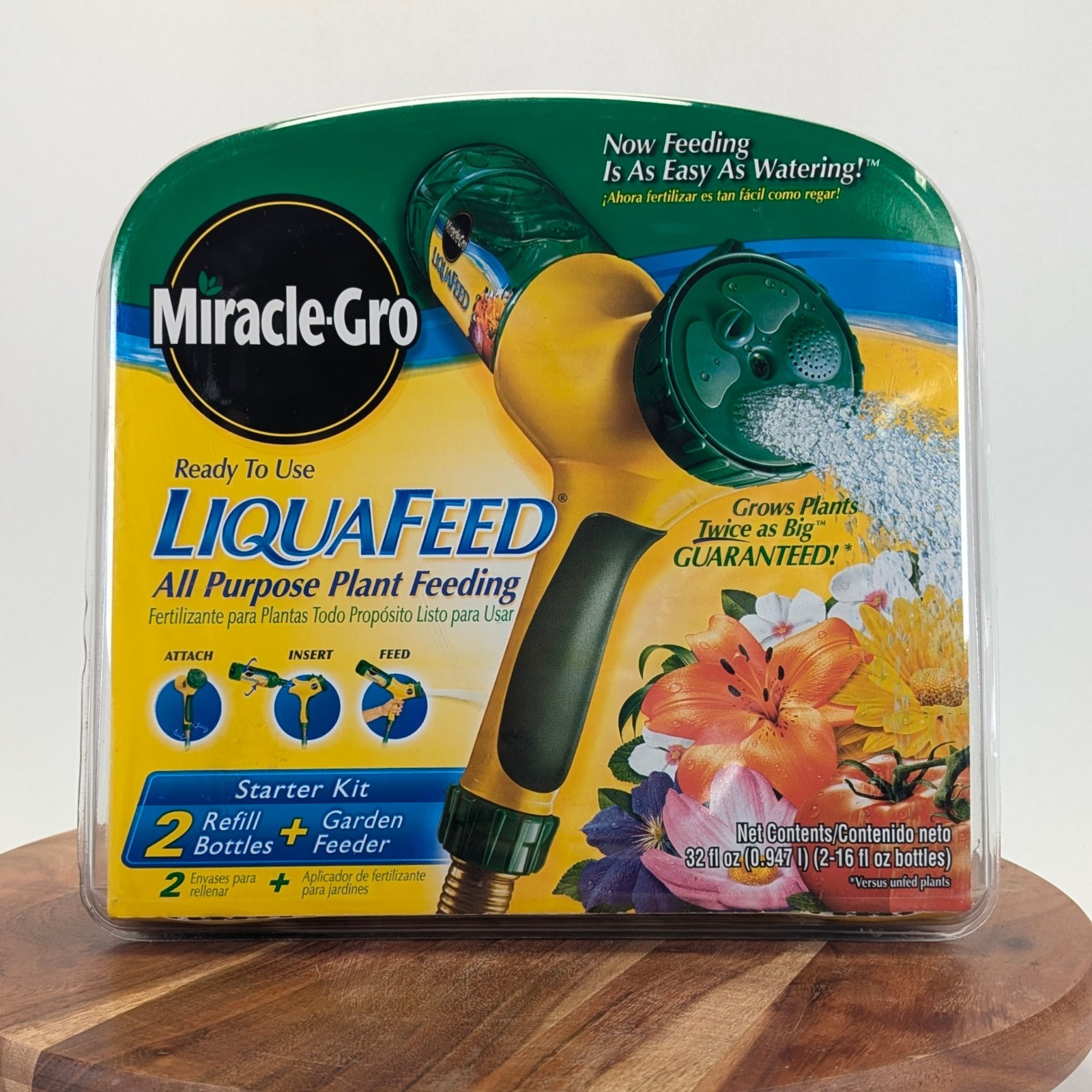 Miracle-Gro LiquaFeed w Sprayer Feeder Starter Kit 32 oz Plant Food – NEW SEALED
