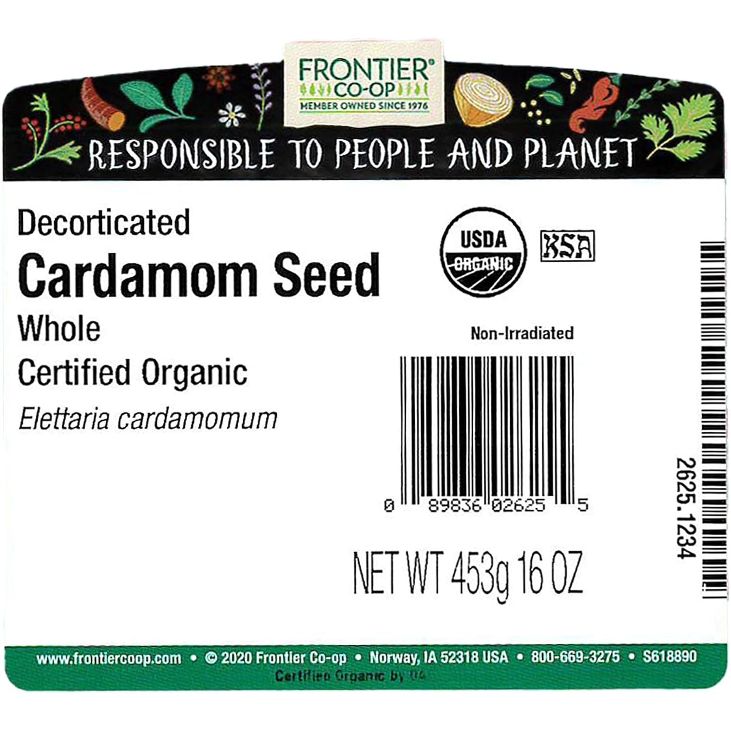 3-PACK lot Frontier Coop Organic Ground Cardamom Seed NO PODS Nutmeg 16 Oz 1LB