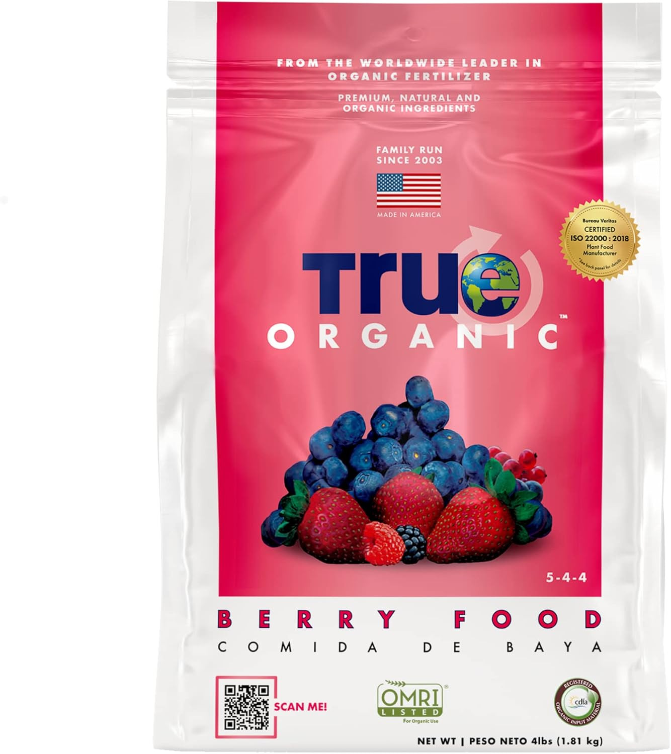 True Organic Berry Food – Organic Fertilizer for Acid-Loving Plants – 4Lb Bag Co
