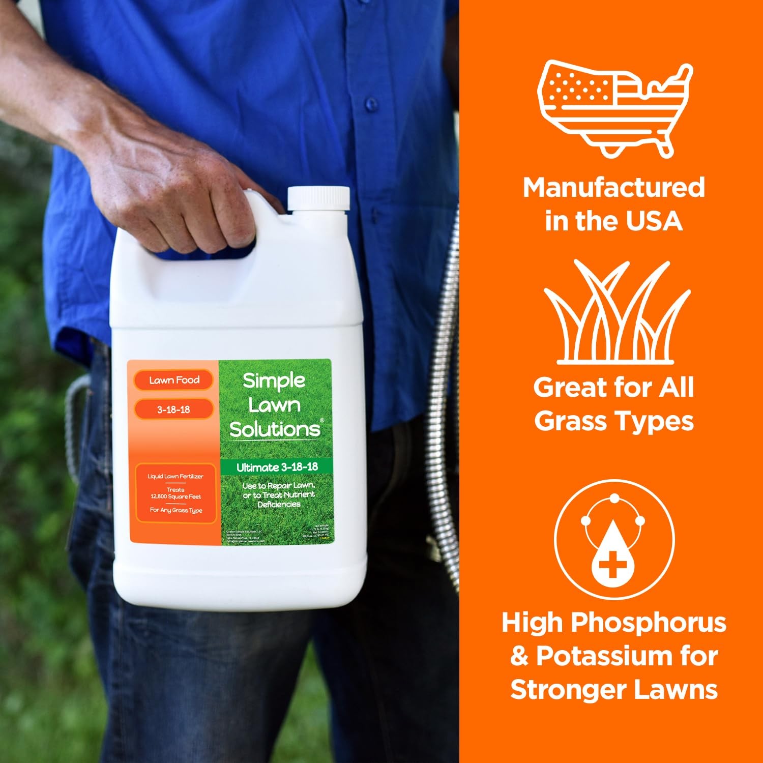 Ultimate 3-18-18 Lawn Food Liquid Fertilizer- Easy to Use Concentrated Spray-