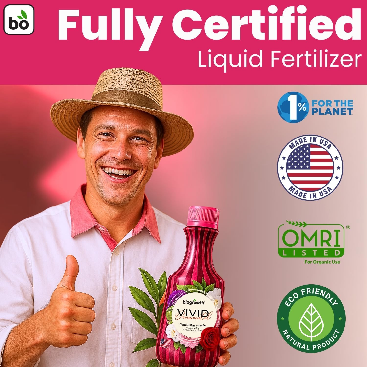 Biogrowth Vivid Enzyme Organic Plant Food – Fertilizer for Flowers and Lawns