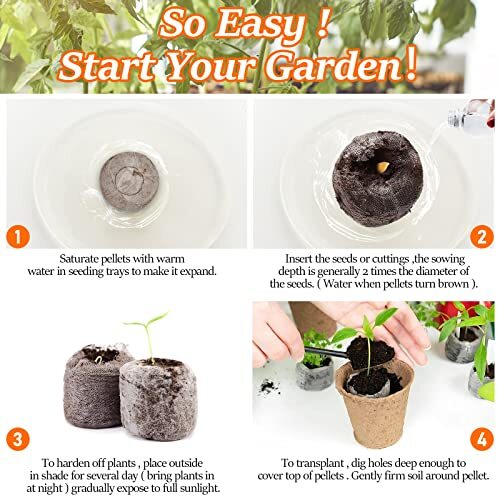 50 PCS 30mm Peat Pellets Starter Compressed Pods for Planting Flower Vegetable