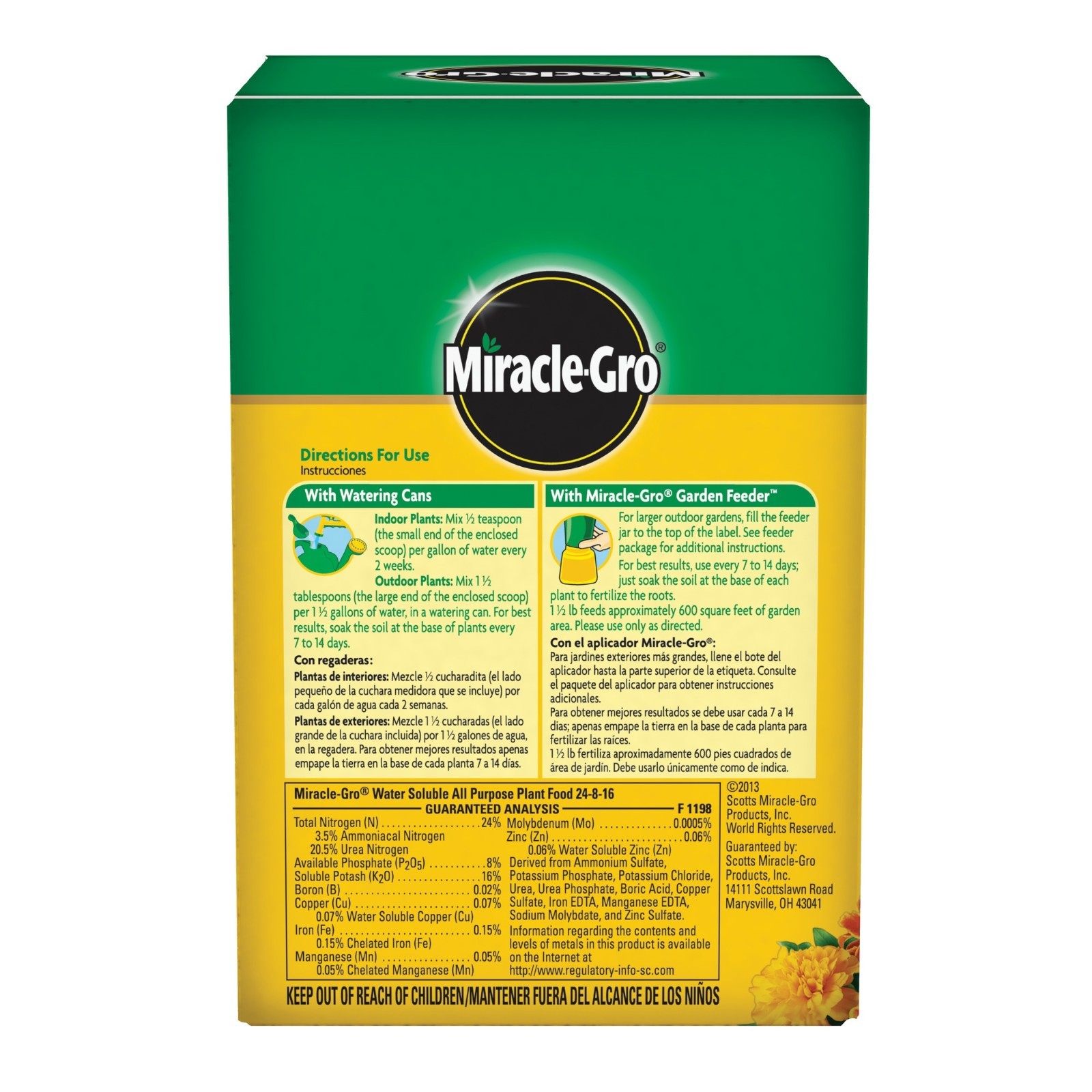 (3 Pack) Miracle-Gro All Purpose Water Soluble Plant Food 1.5lb Plant Fertilizer