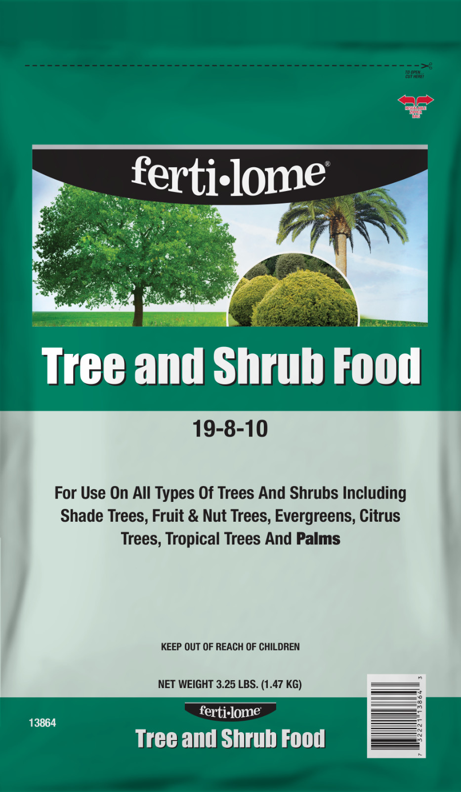 Fertilome Tree And Shrub Food 19-8-10 fertilizer 3.25 lb for trees shrubs palm