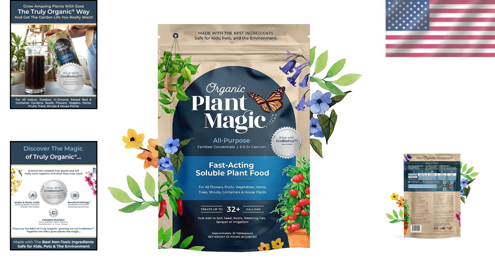 Truly Organic All-Purpose Plant Food — Fast-Acting, Water-Soluble Nutrients f…