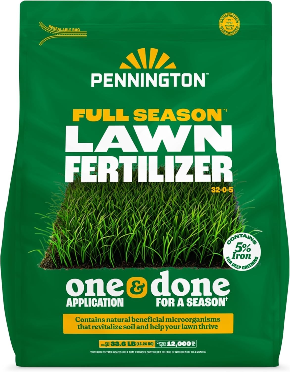 Full Season 33.6 LB | Slow release fertilizer for grass, one application per …