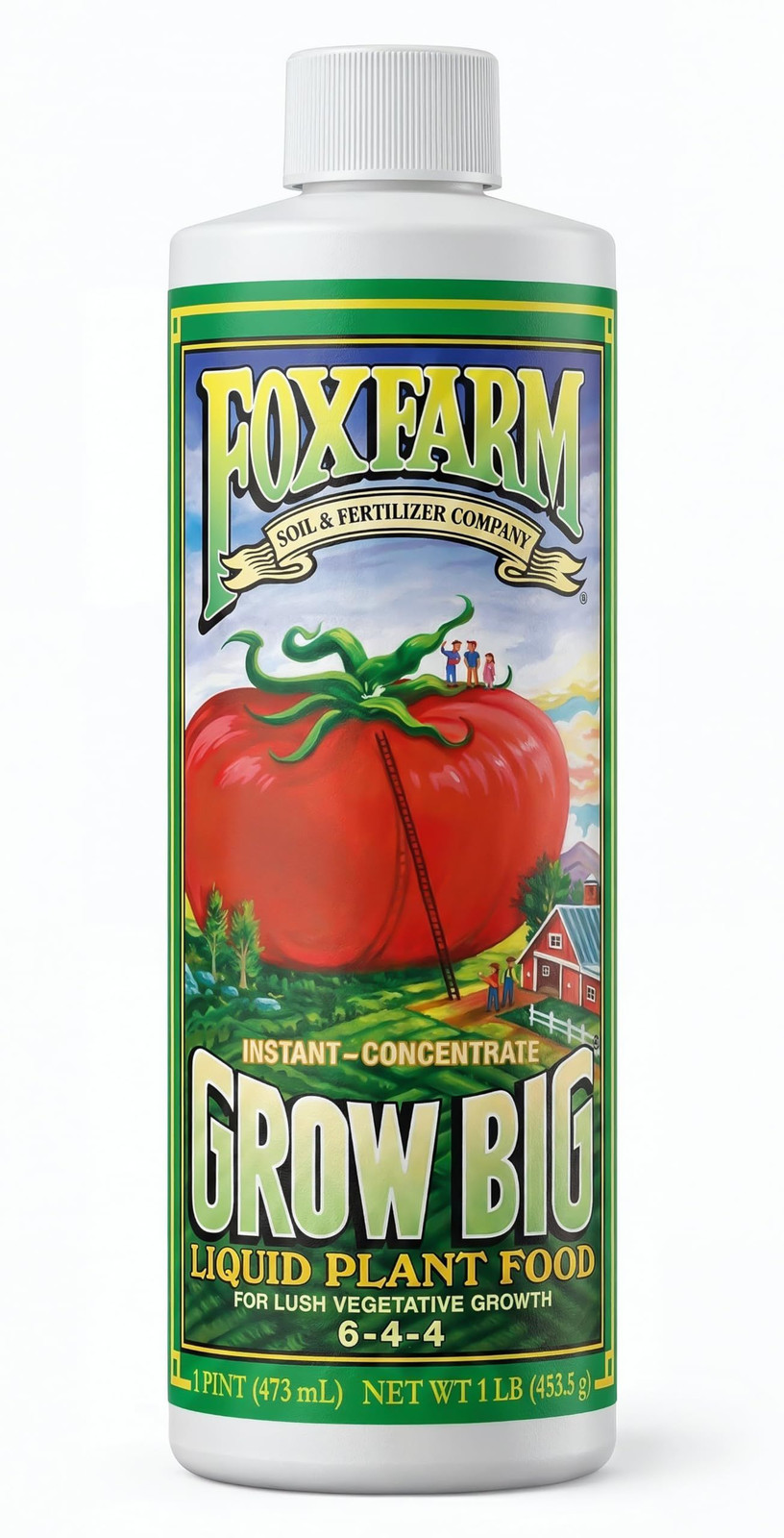 FoxFarm Grow Big Liquid Plant Food – 6-4-4 House Fertilizer Pint, white