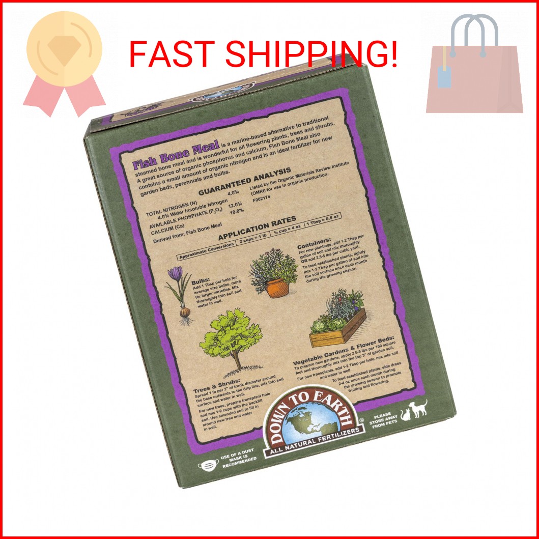 Down To Earth All Natural Fertilizers Organic Fish Bone Meal – High Phosphorus P