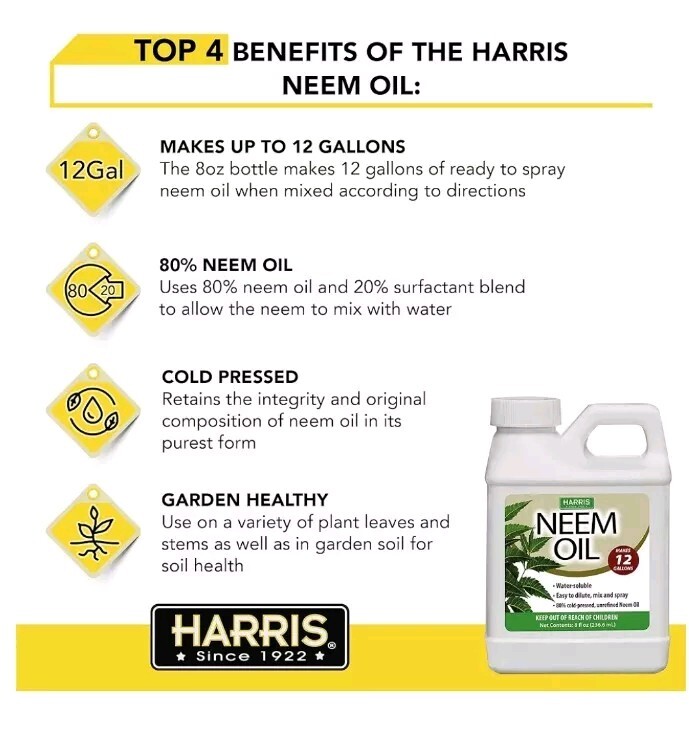 Neem Oil Cold Pressed Water Soluble Concentrate, Garden Healthy Makes 12 Gallons