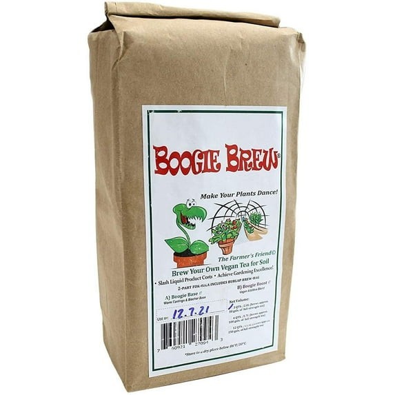 Boogie Brew Pro Compost Tea 3 lb + FREE 1 lb Insect Frass–Organic Plant Booster