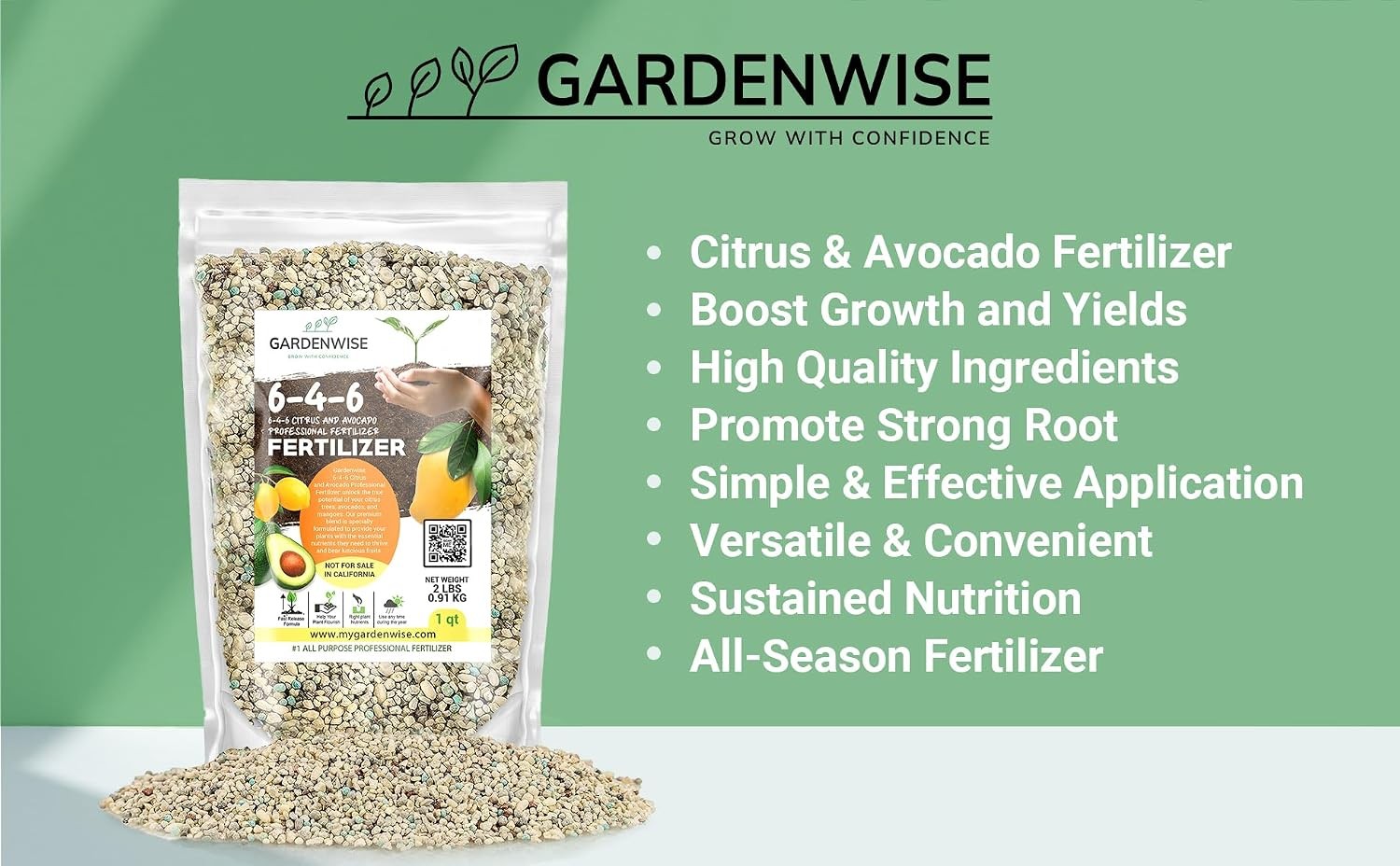 Avocado & Citrus Tree Fertilizer for Indoor & Outdoor Plants Quick-Release