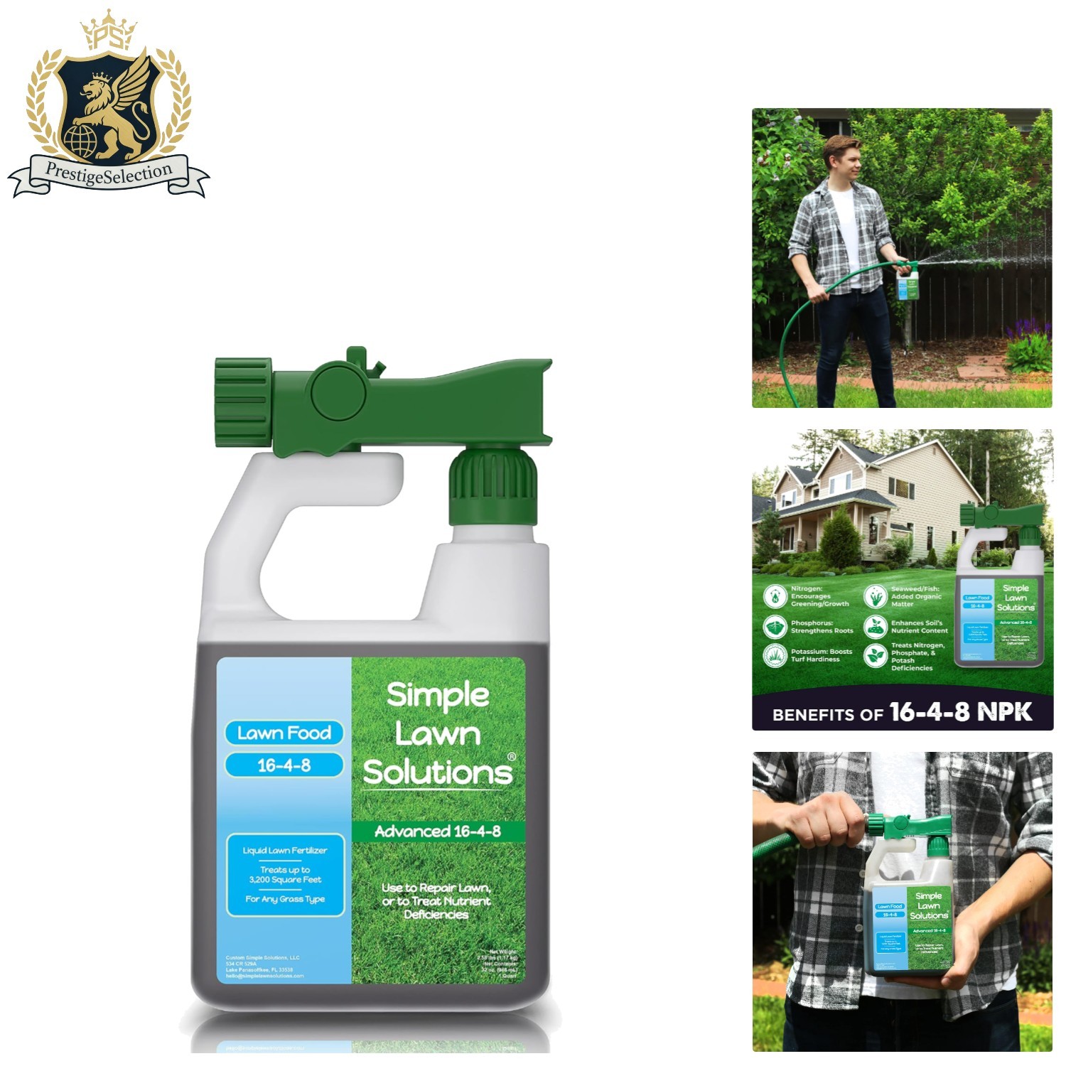 Advanced 16-4-8 Liquid Lawn Fertilizer – All Grass Types, 32oz Concentrate