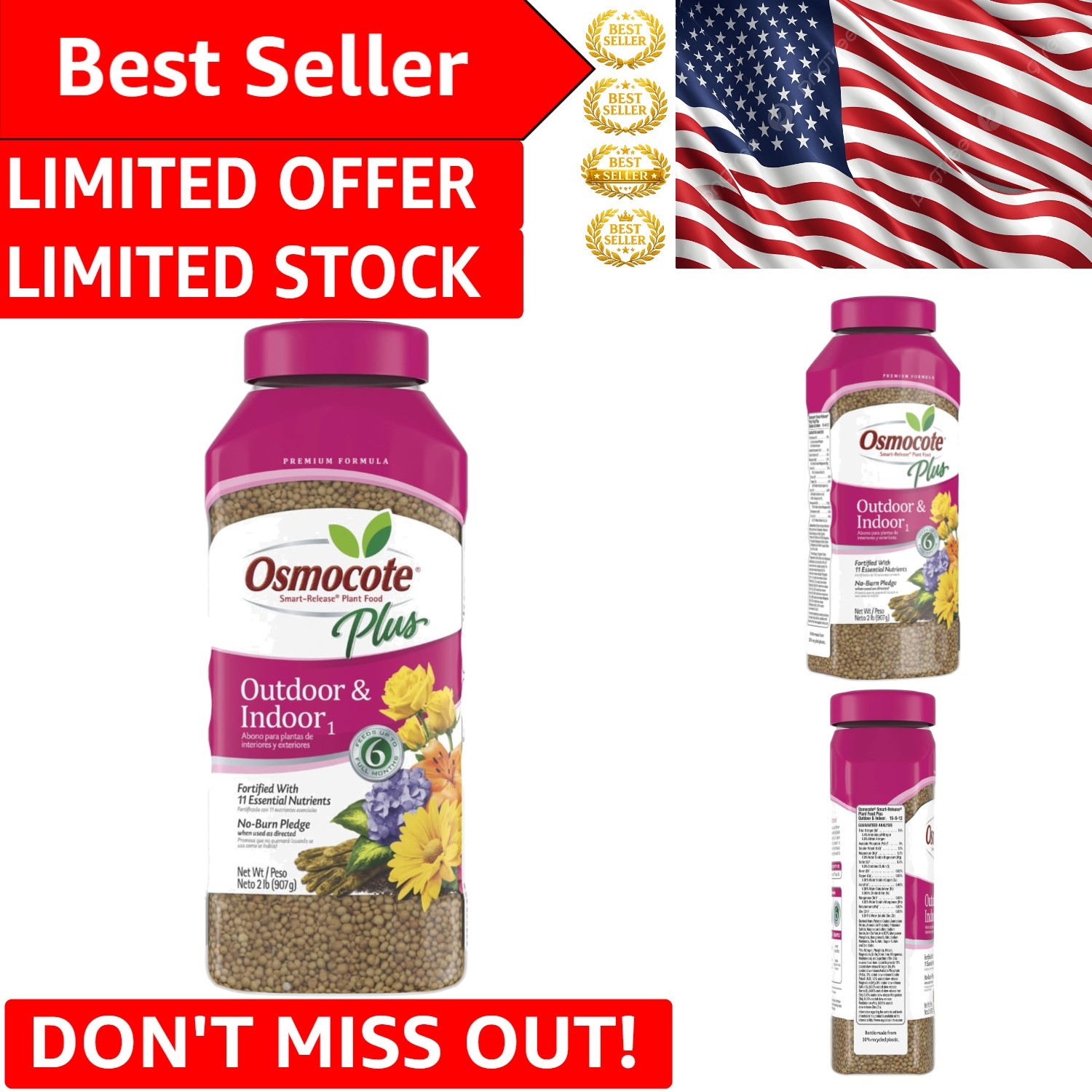 11 Essential Nutrient Plant Food Plus – 2 lbs. Continuous Release for 75 sq. ft.