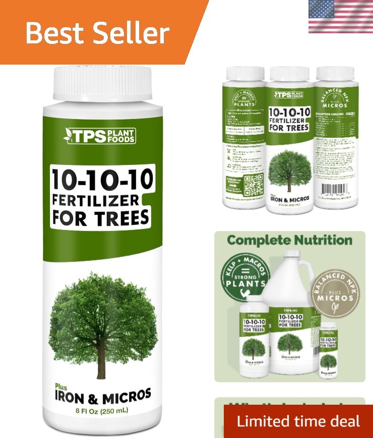 Liquid 10-10-10 Fertilizer for Trees & Shrubs – 8 oz with Iron & Micronutrients