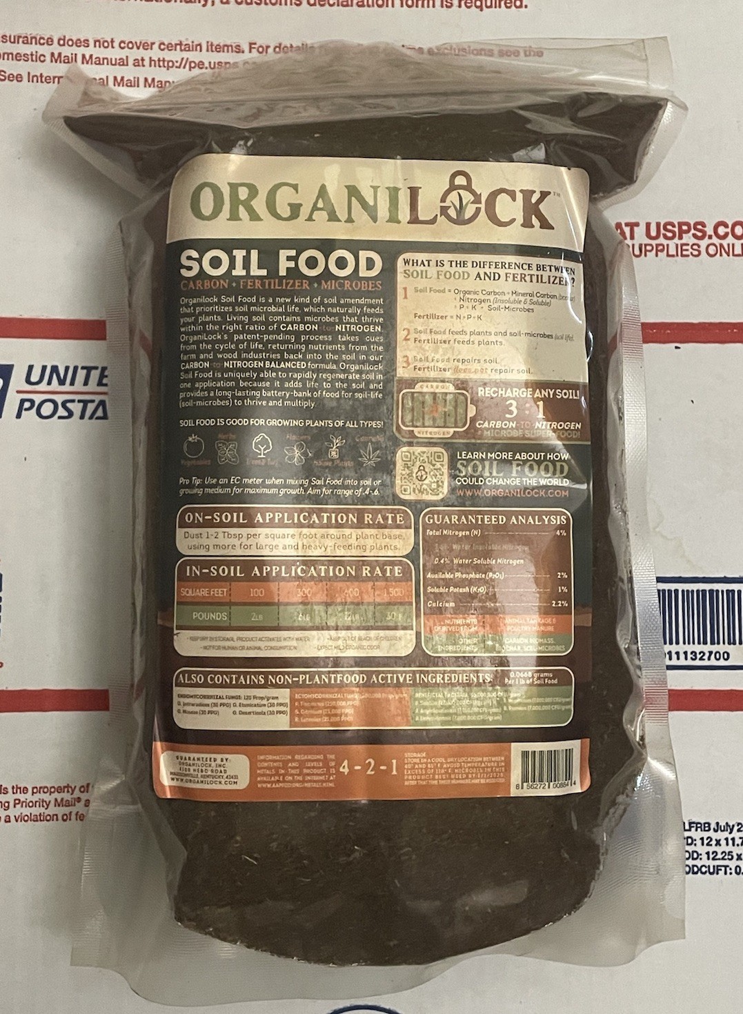 OrganiLock Soil Food Fine Fertilizer Plant Food For Organic Garden Growing 2 LB