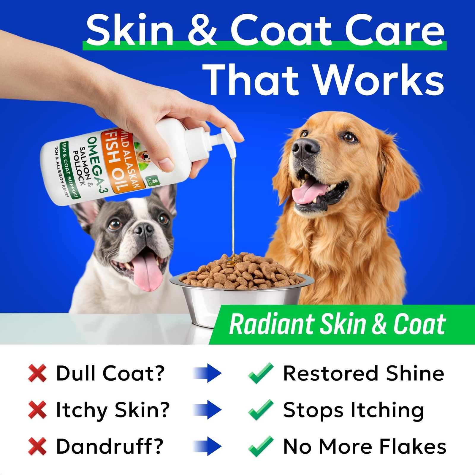 Bark&Spark Fish Oil for Dogs – Natural Omega-3 – Skin & Coat Support – Liquid…