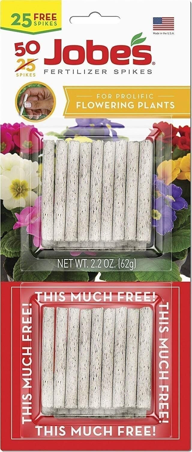 Jobe’s 05231T Flowering Plant Fertilizer Spikes 10-10-4, 1 Pack, Multicolor,…