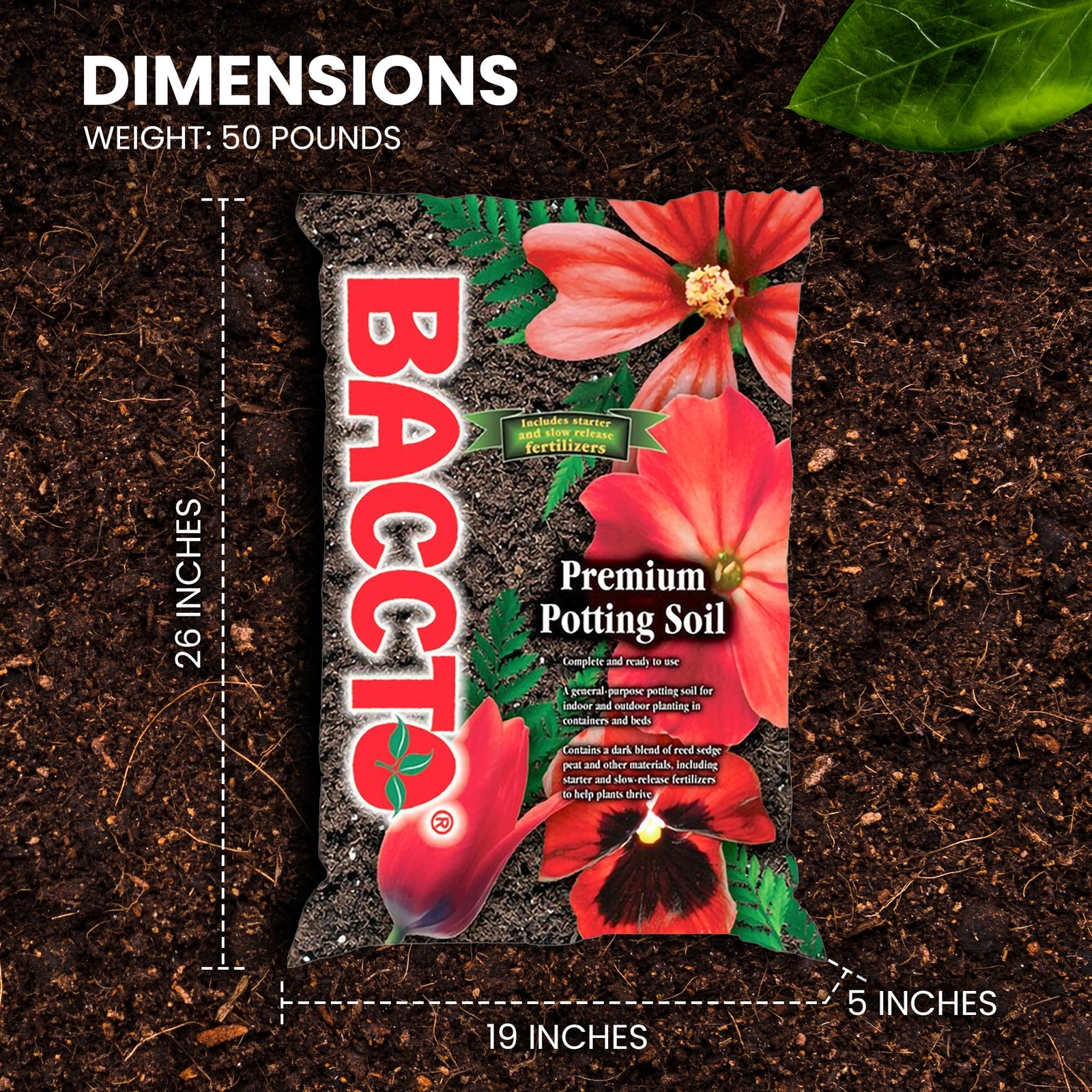 Michigan Peat All Purpose Premium Potting Soil with Fertilizer, 50 lb, 50 Pack
