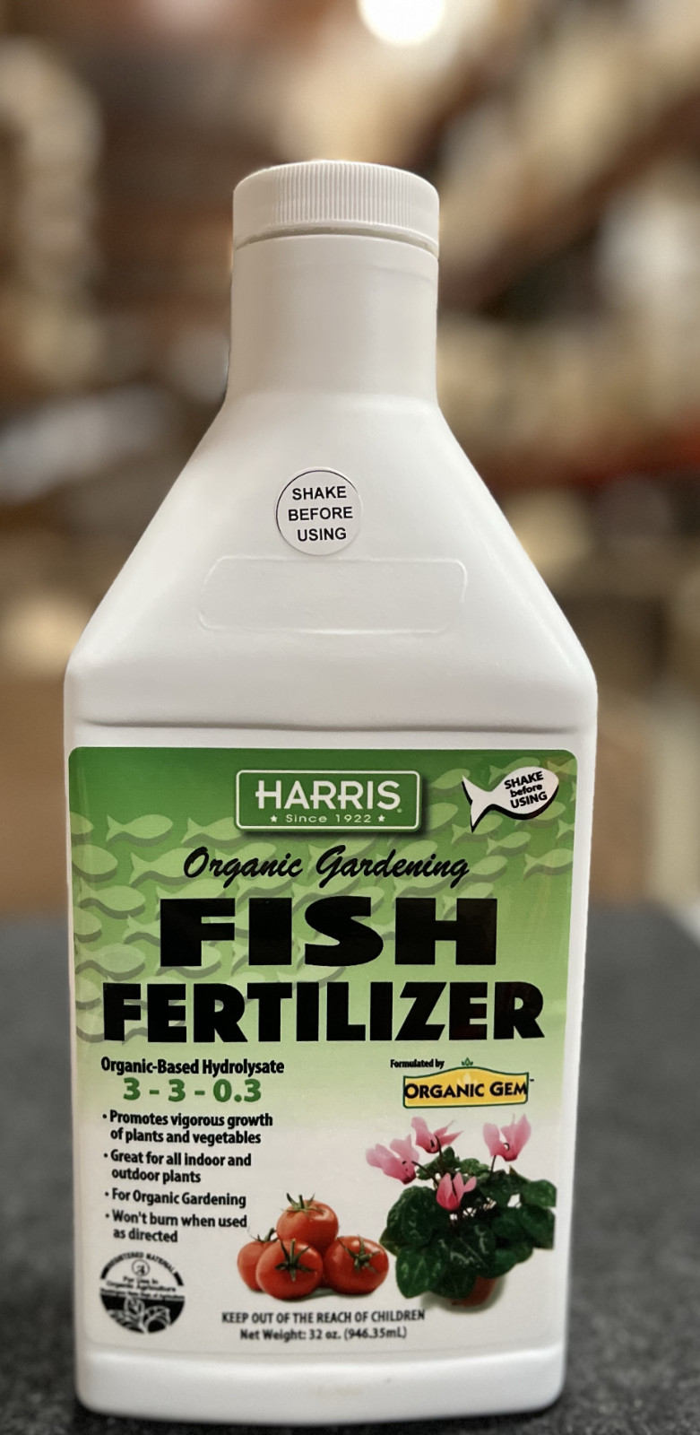 Organic Gardening Fish Fertilizer Plant Food 3-3-0.3 Promotes Growth 32 oz. (2x)