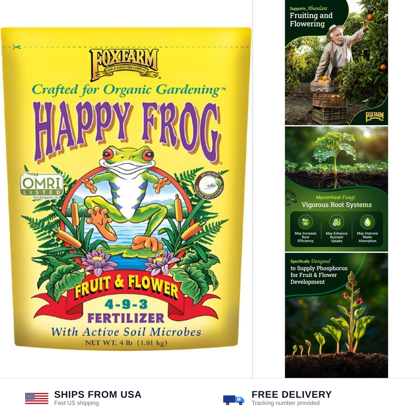 FoxFarm Happy Frog Fruit & Flower Fertilizer – Supports Abundant Fruit & Flow…