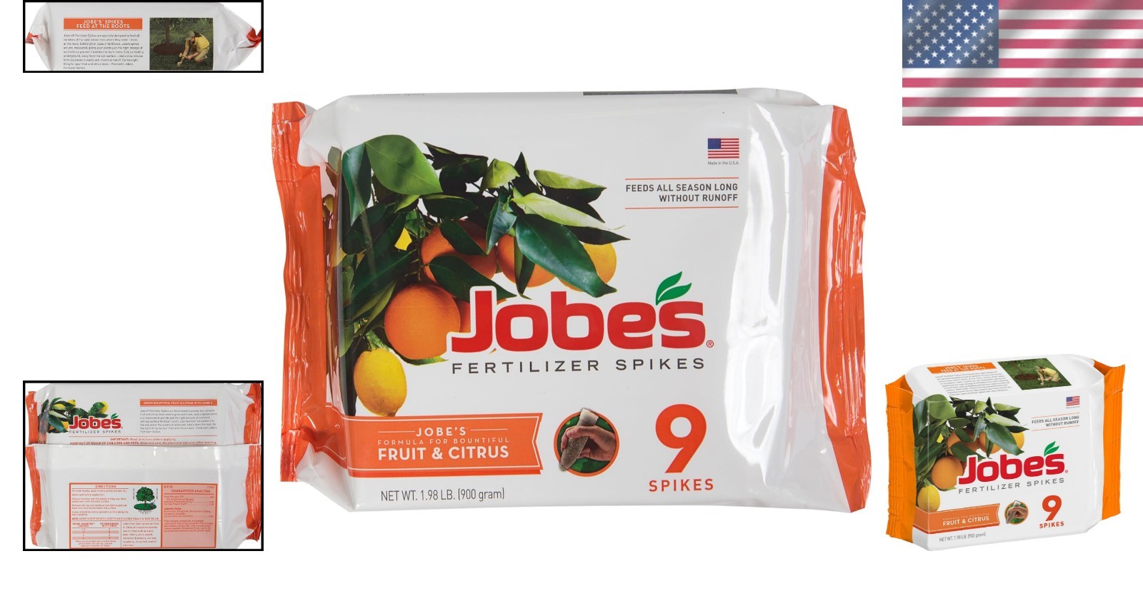 Jobe’s Easy Plant Care Fertilizer Spikes for Lush Fruit & Citrus Trees – 9 Count