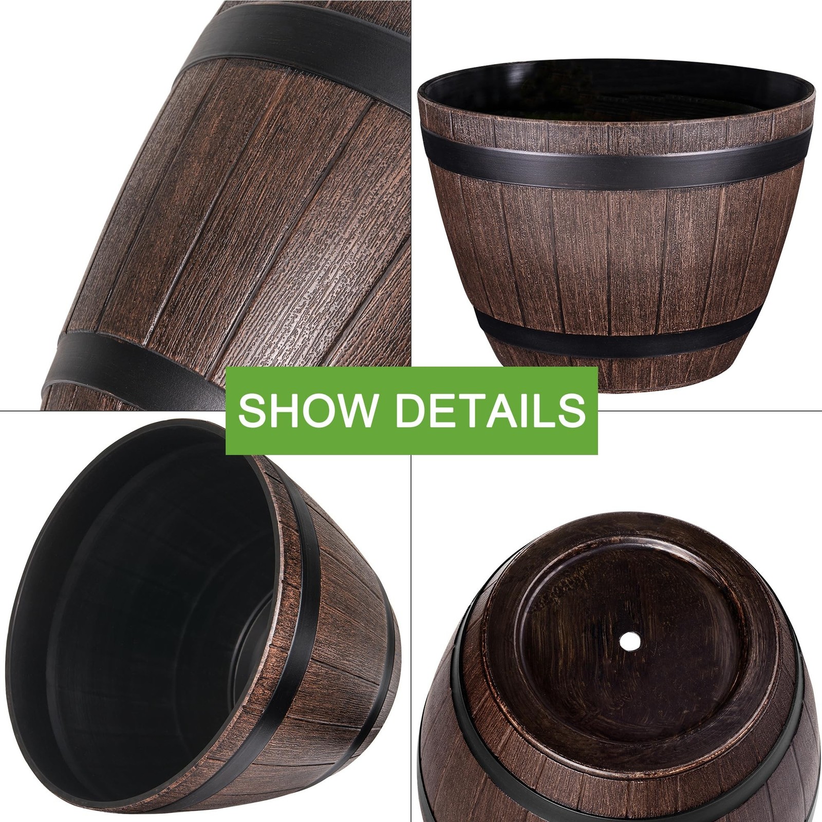 VECELO Plant Pots with Drainage Holes & Saucer, 13 Inch Flower Pots with Tray…