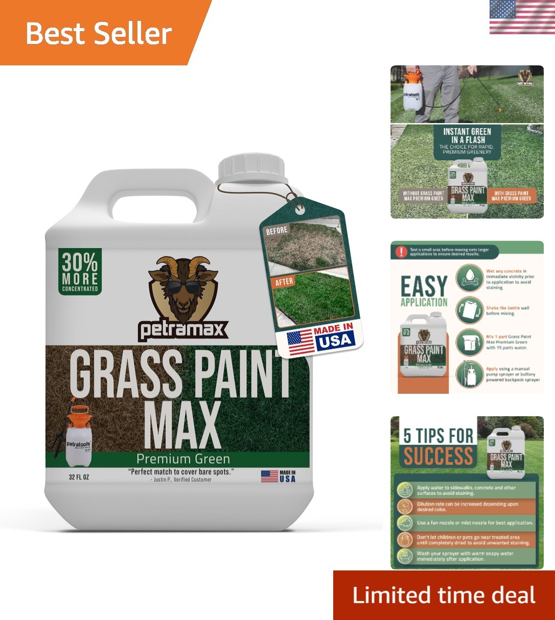 Green Grass Paint – 32 oz Water-Based Spray for Enhanced Turf Care