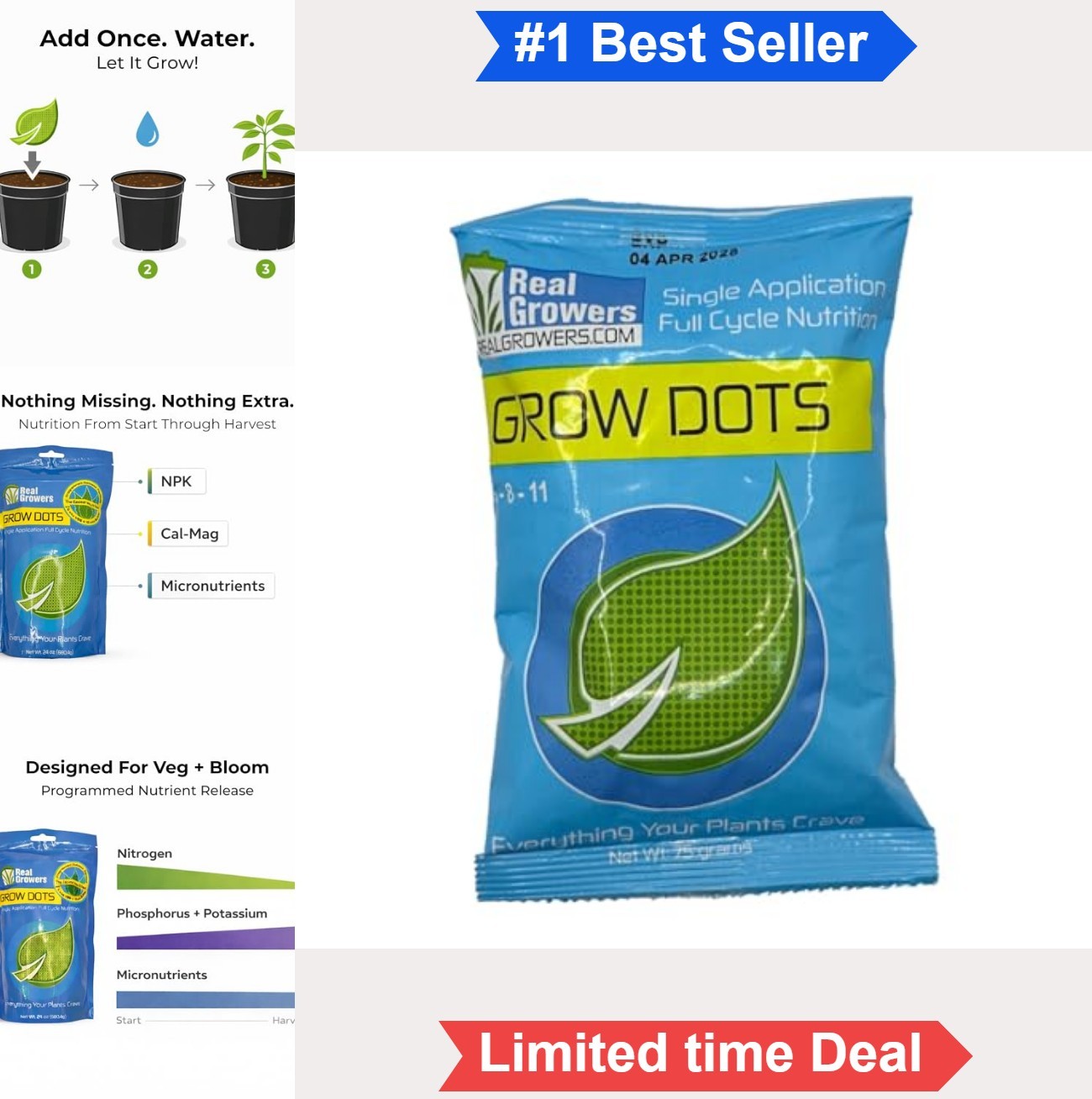 Grow Dots 75g Programmed Release Plant Food Nutrients Single Application for