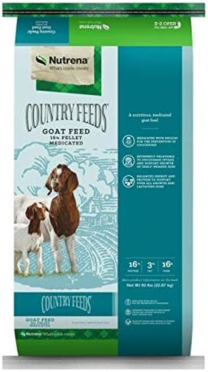Country Feeds 16% Pelleted Goat Feed Medicated with Decox 50 Pounds