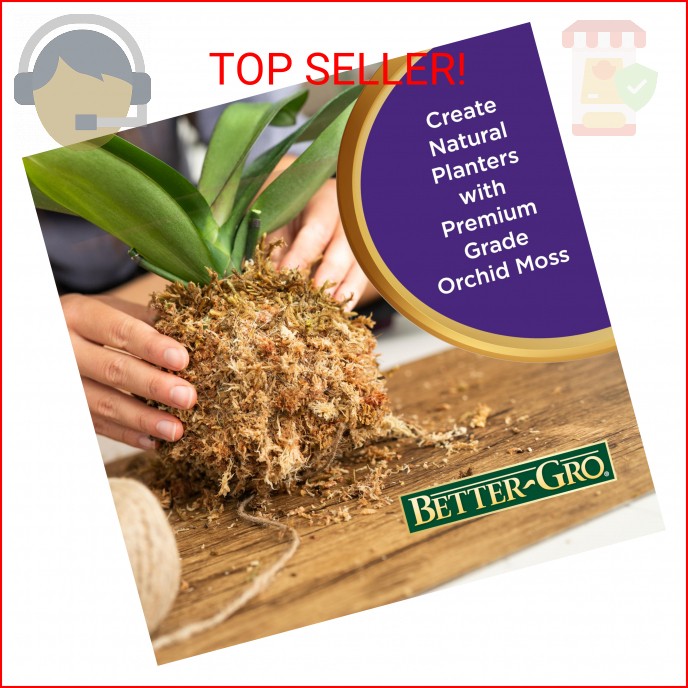 Better-Gro Premium Grade Orchid Moss – 100% Natural, Imported Sphagnum Moss for