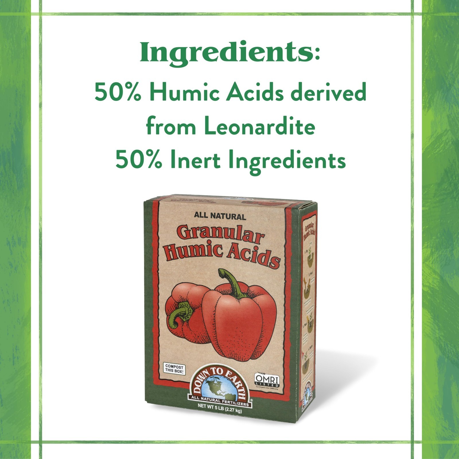 Organic Granular Fertilizer with Humic Acids – Soil Amendment, 5 lb, Boosts Nutr