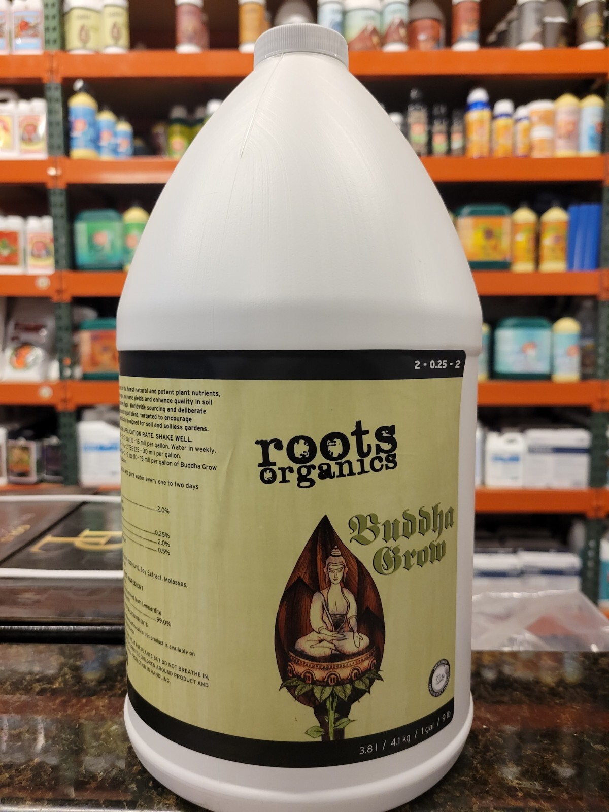 Aurora Roots Organics 1 Gallon Buddha Grow Concentrated Veg Formula 2-0.25-2 NPK