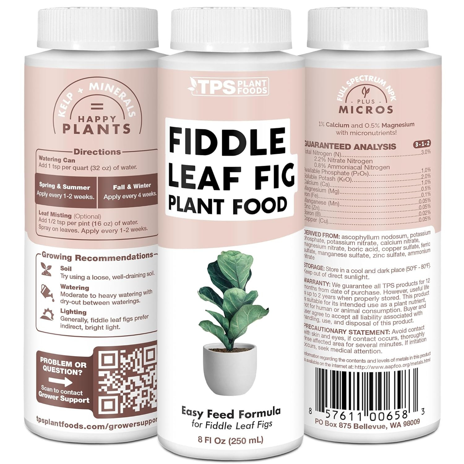 Fiddle Leaf Fig Plant Food – Liquid Plant Food for Bigger Leaves, Stronger Roots