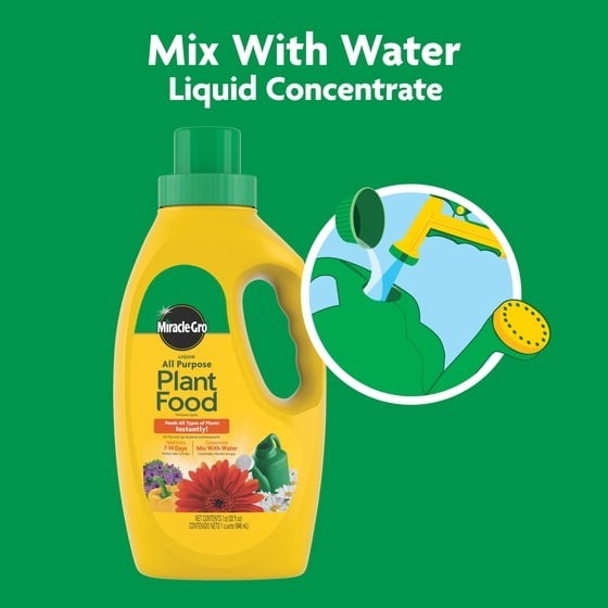 Miracle-Gro Liquid All Purpose Plant Food, Concentrate, For All Plant Types, 32