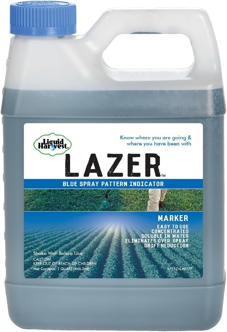 Liquid Harvest Blue Dye 32oz Spray Marker Lawn Fertilizer Indicator