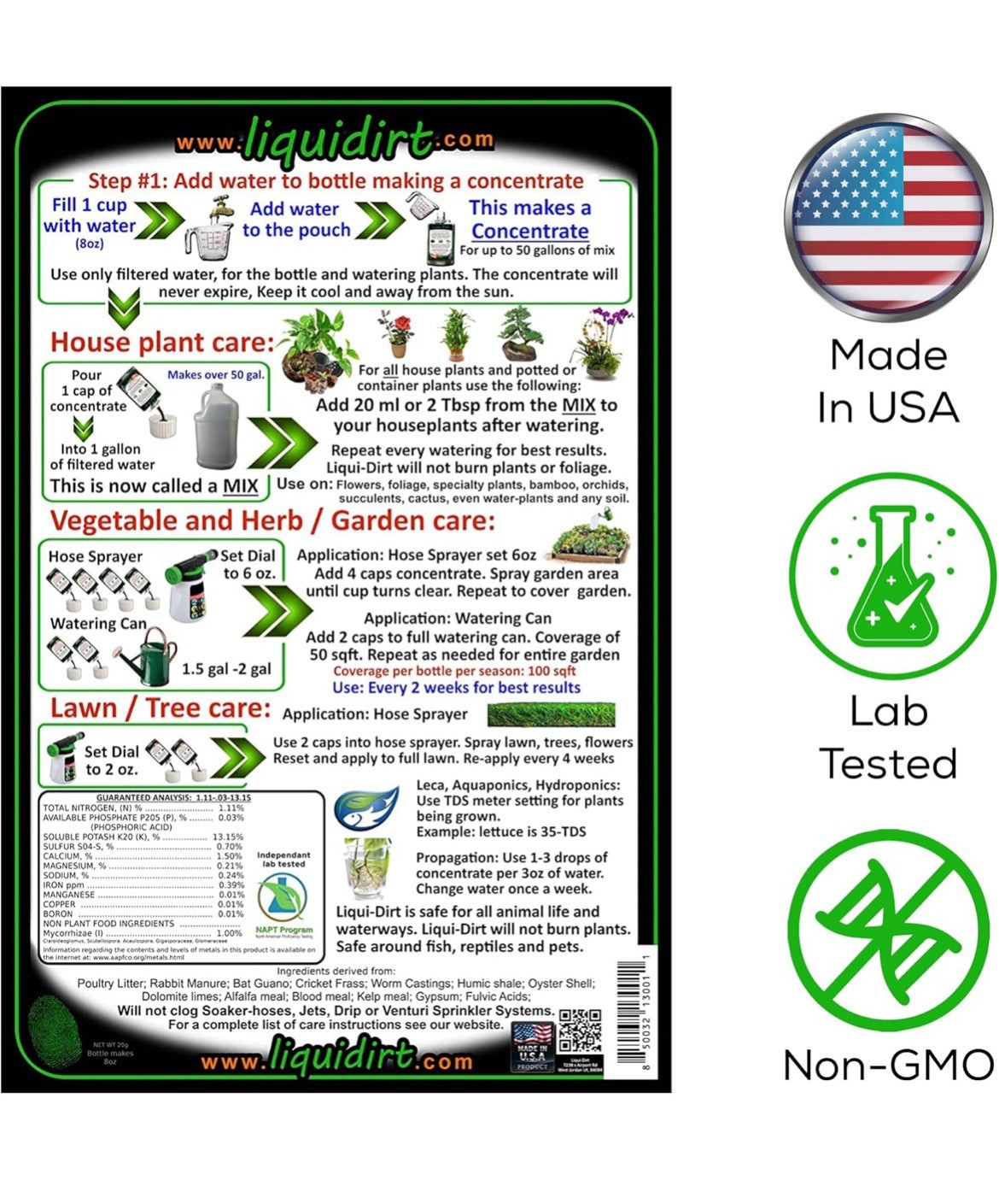 Organic Plant Food Fertilizer All Purpose 50 Gallons Concentrate indoor/outdoor