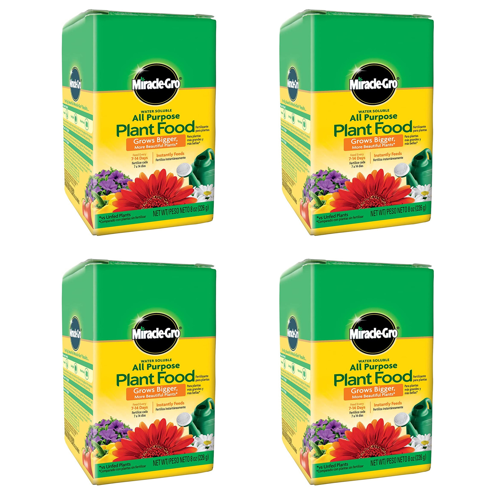 Miracle-Gro Water Soluble All Purpose Plant Food, 8 oz, 4 Pack
