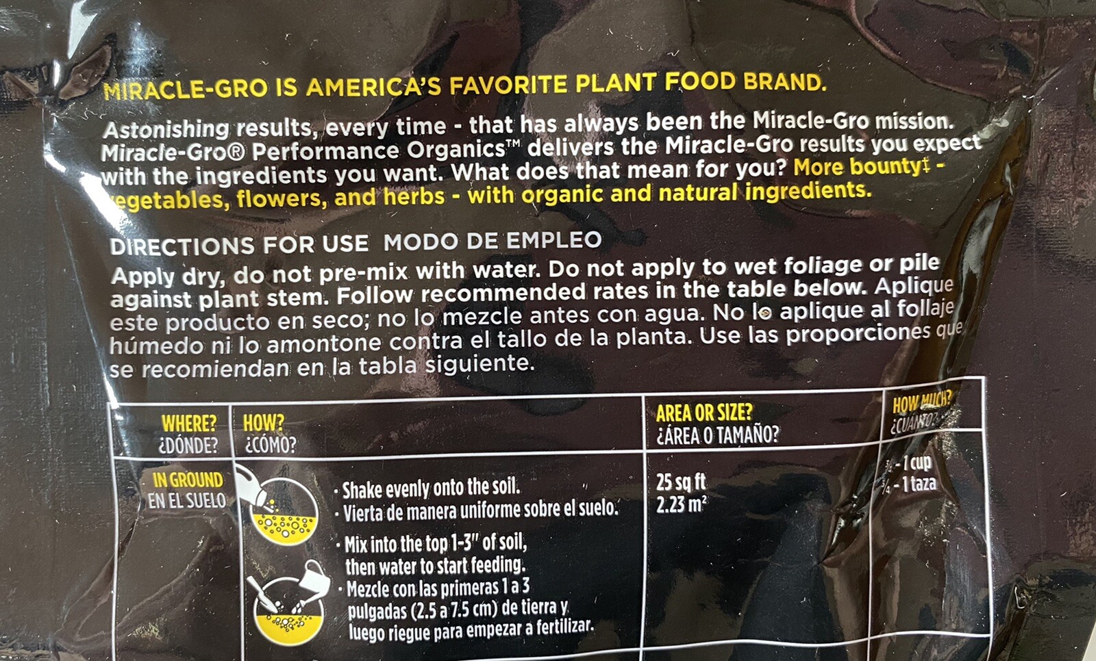 Miracle-Gro Performance Organics 9-2-7 All Purpose Plant Food Granules 1.75lbs