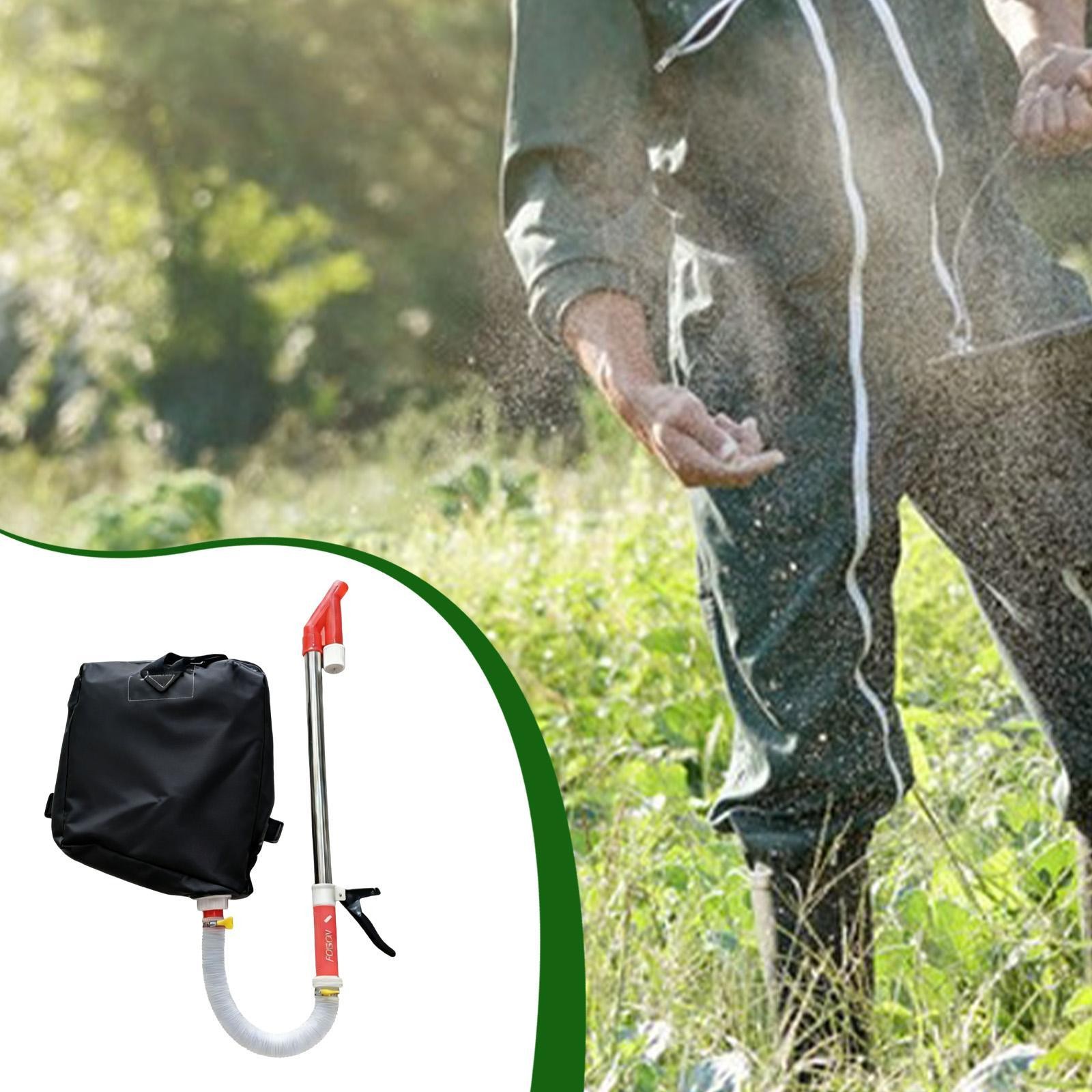 Portable Manual Fertilizer Applicator Stainless Steel Handle Backpack Garden