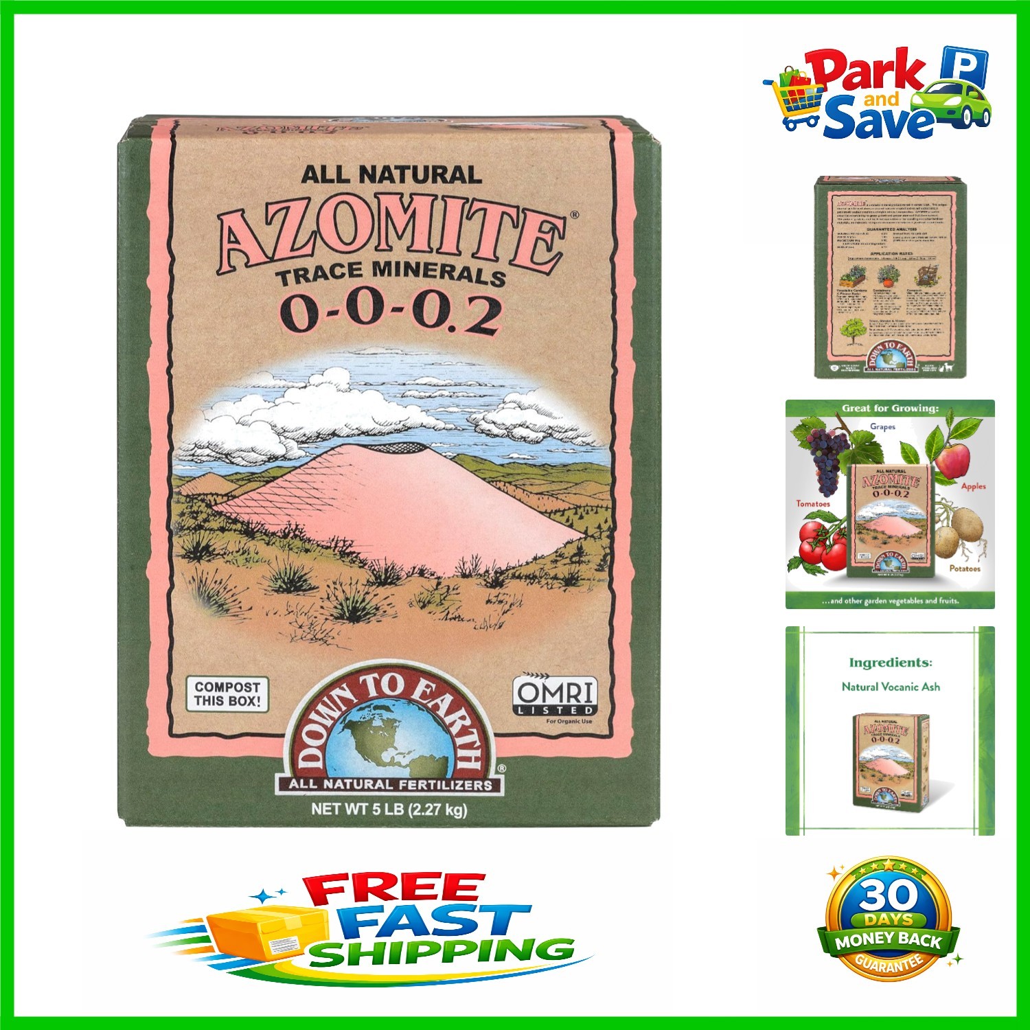 Organic Azomite Powder – Essential Trace Minerals for Thriving Plants, 5 lb