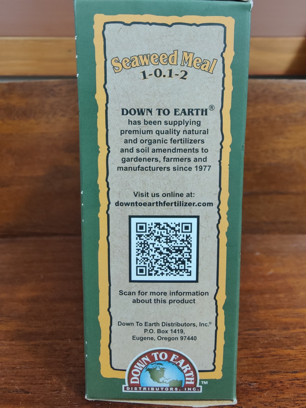 Down To Earth Seaweed Meal Organic Fertilizer. 1-0.1-2 8oz (.23kg). Small Box