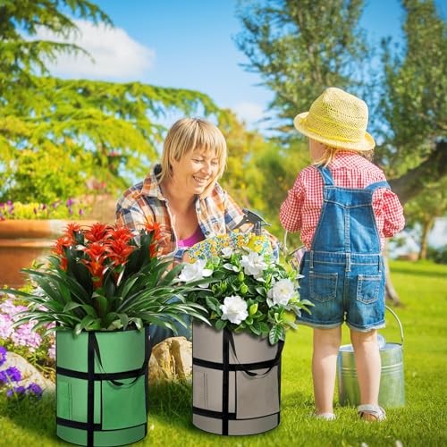 6PK 10 Gallon Potato Grow Bags – Heavy Duty Nonwoven Garden Pots w/ Viewing Wind