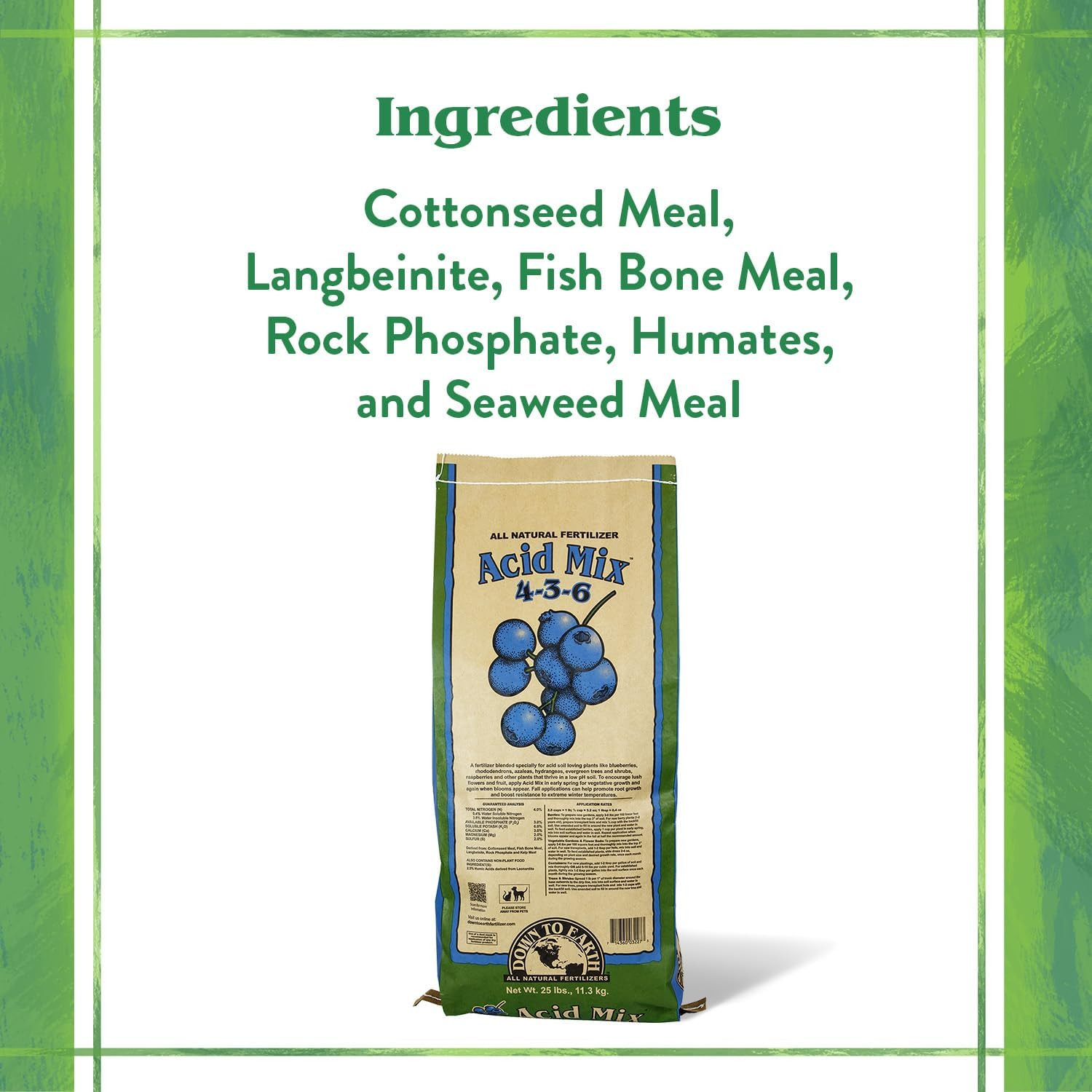 Down to Earth All Natural Fertilizers Organic Acid Mix – Plant Food for Blueberr