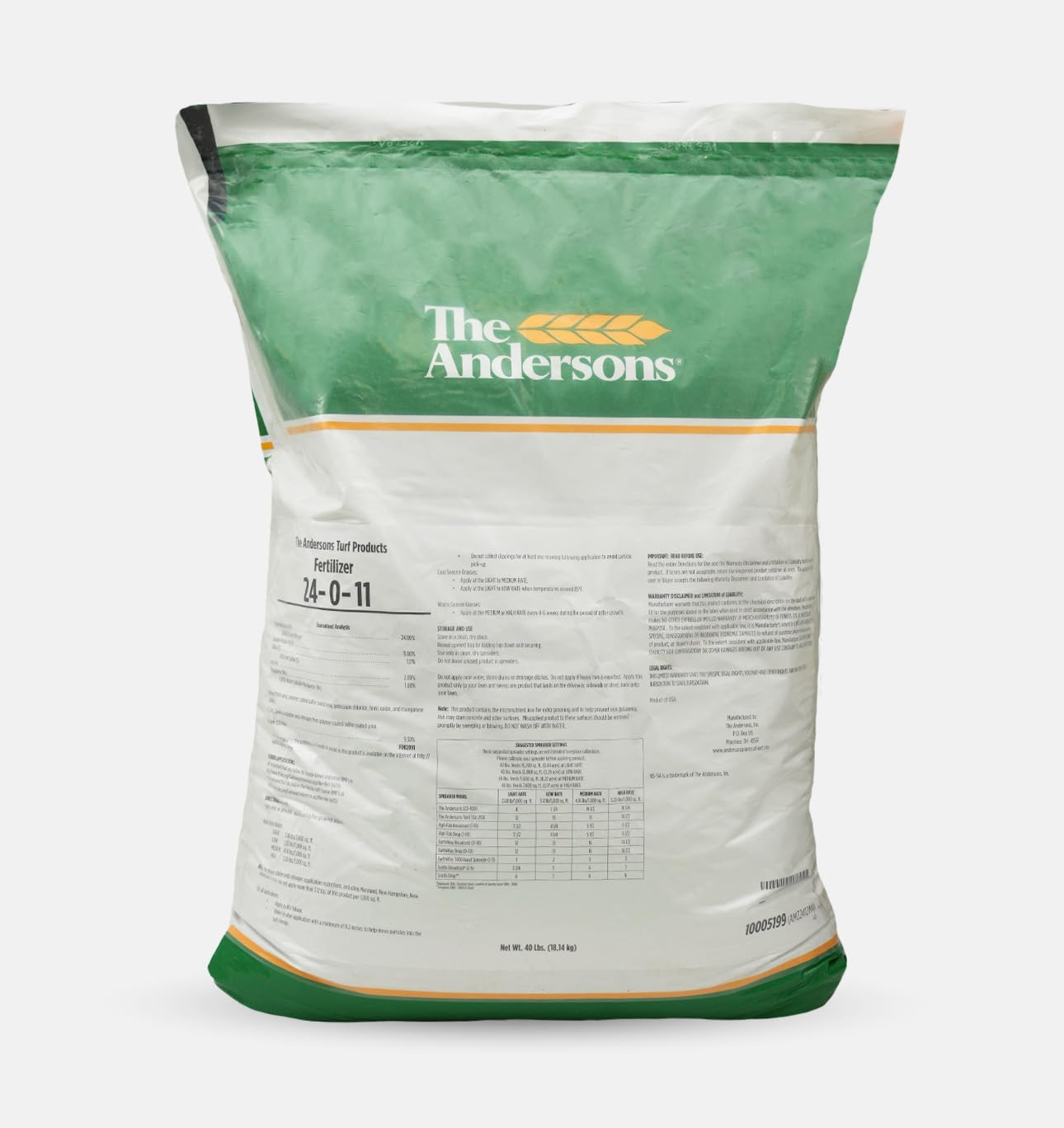 Deep Green 24-0-11 Professional-Grade Lawn Fertilizer with 2% and Slow Release N