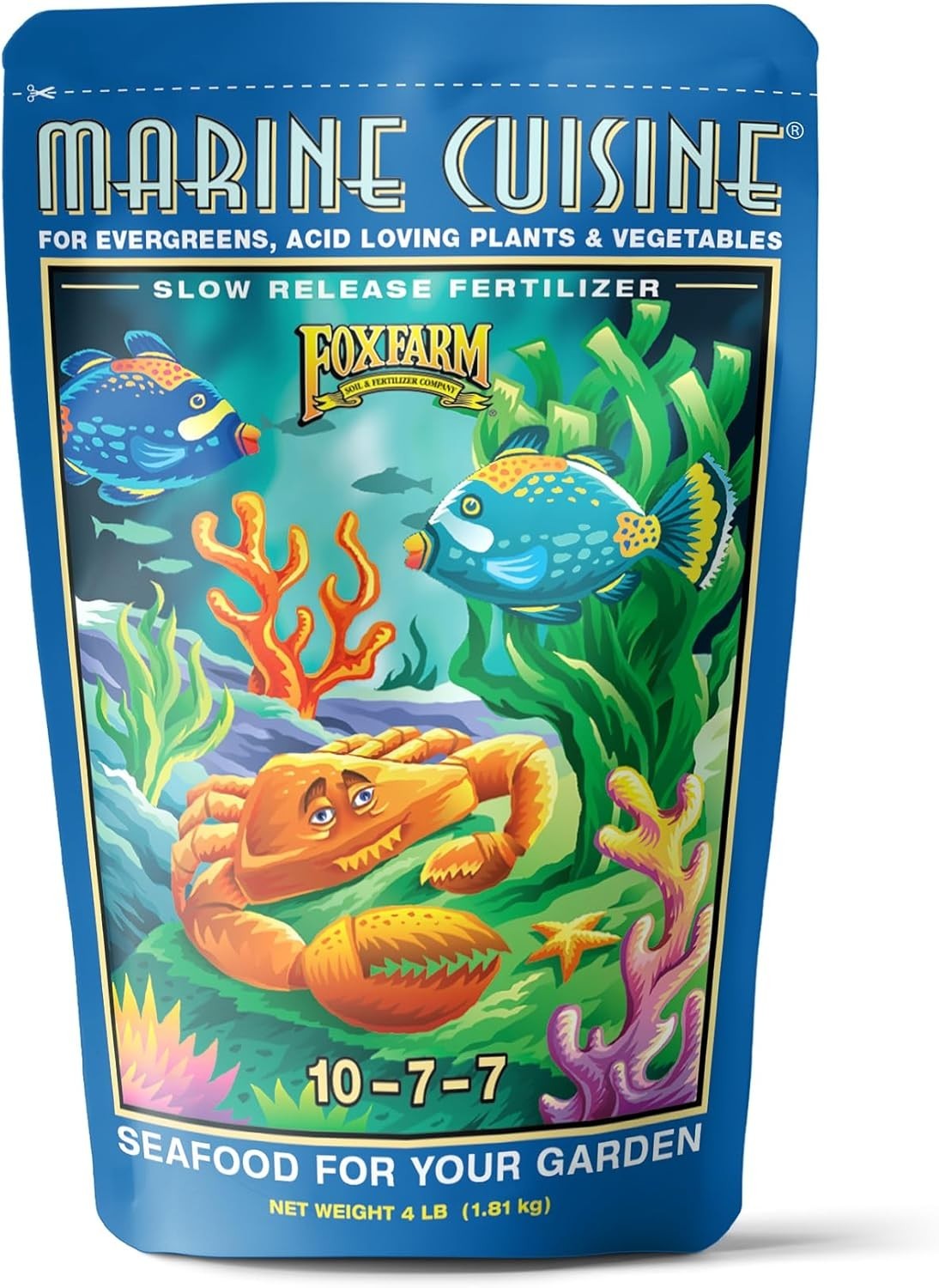 FOX FARM MARINE CUISINE 10-7-7 ACID LOVING & VEGETABLE PLANT FERTILIZER 4-LB BAG