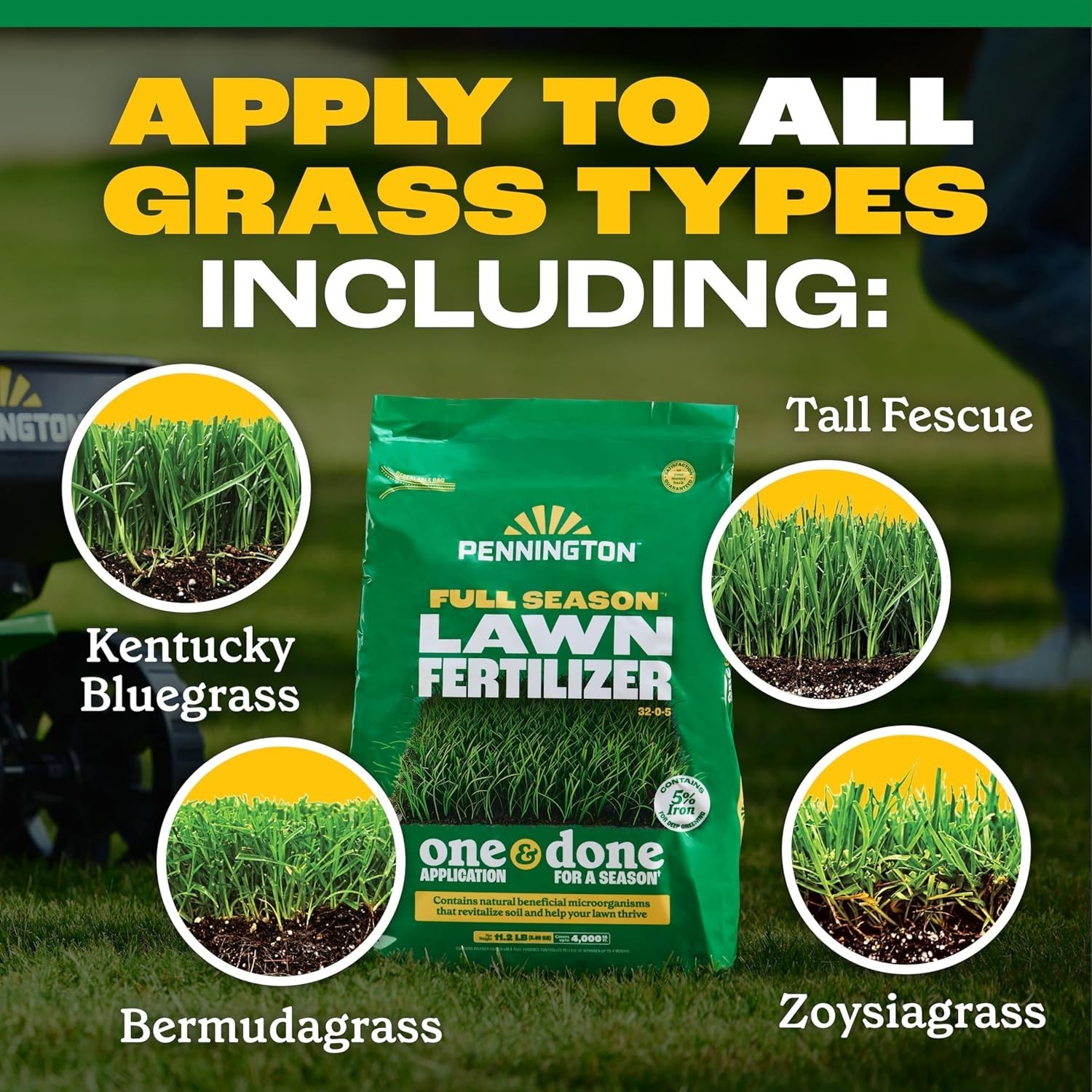 Full Season Lawn Fertilizer 4M 32-0-5 RF, 11.2 LB