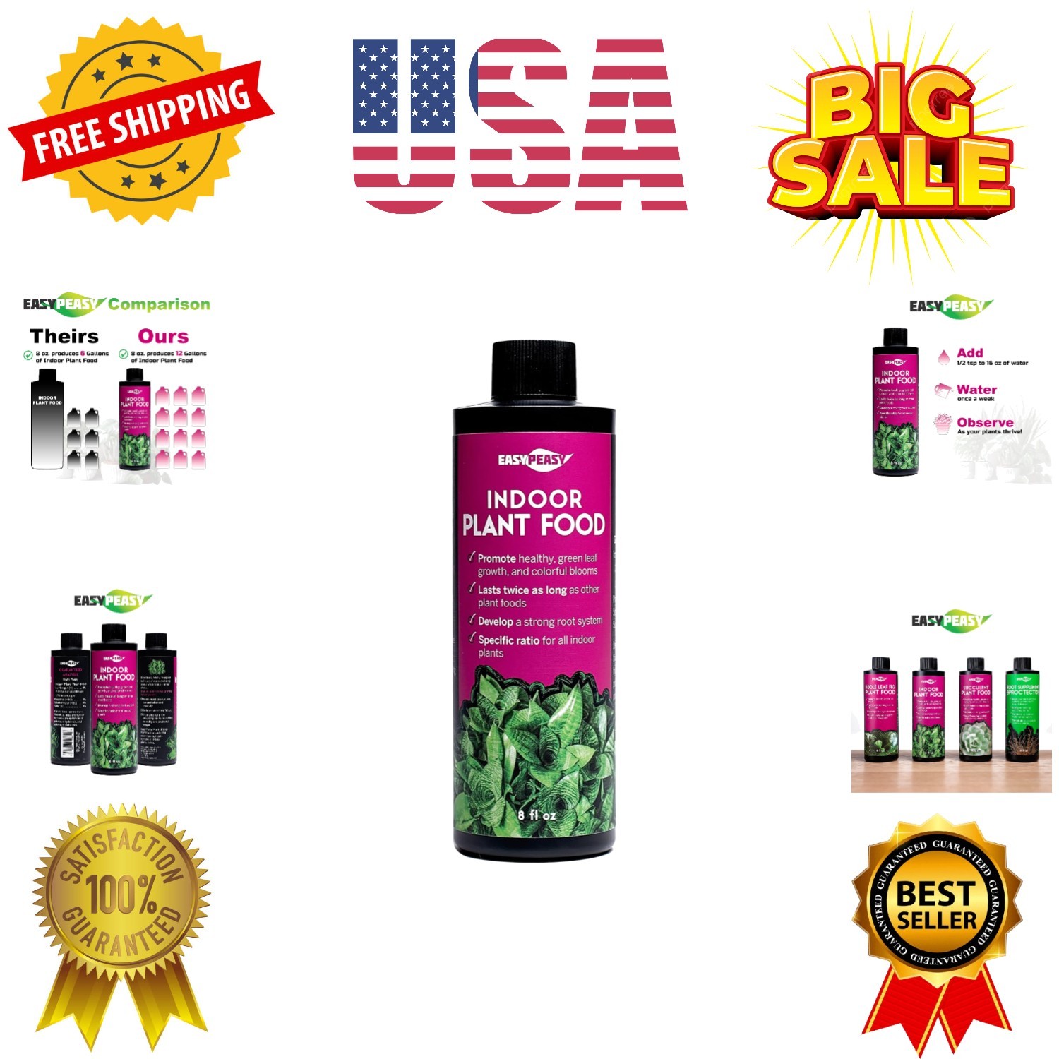 Liquid Indoor Plant Food, All-Purpose Indoor Plant Fertilizer, Liquid Plant F…