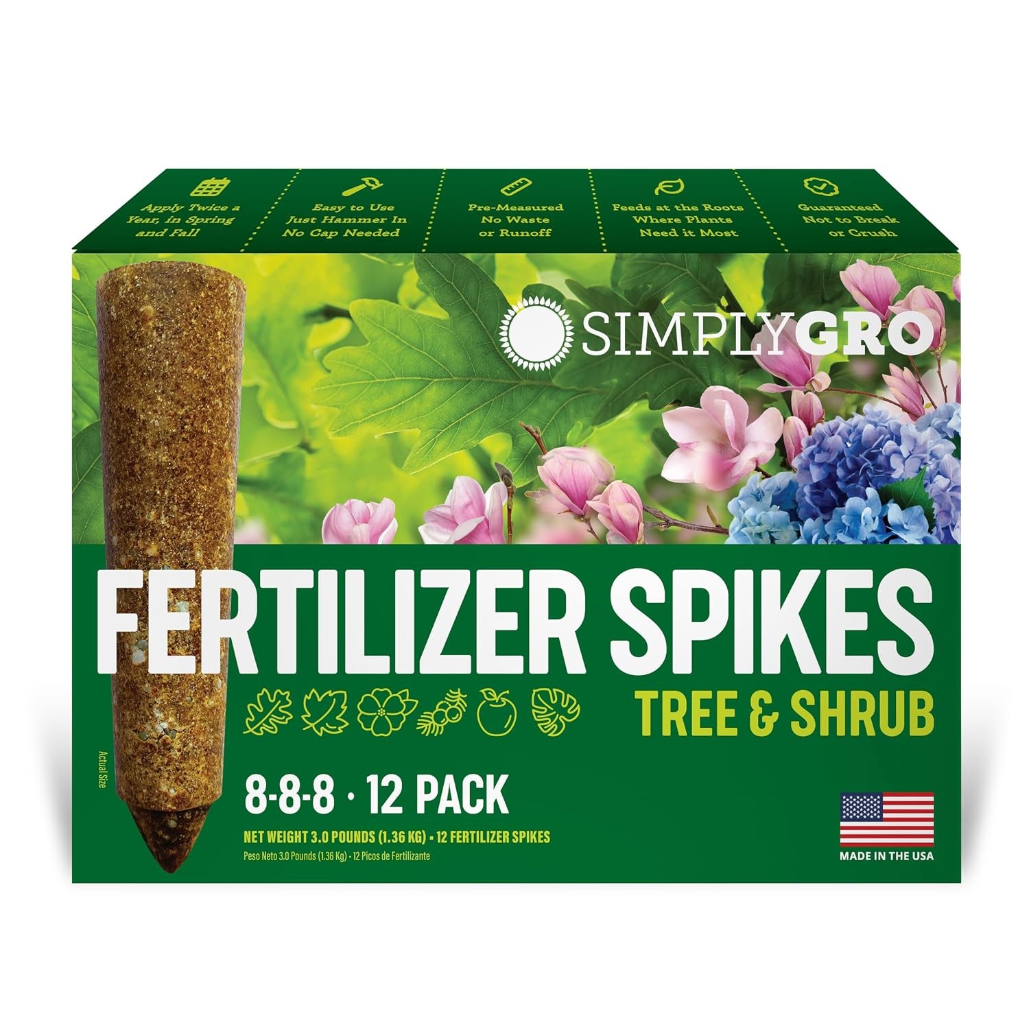 Tree & Shrub Fertilizer Spikes (12 Spikes – 3.0 Lbs)