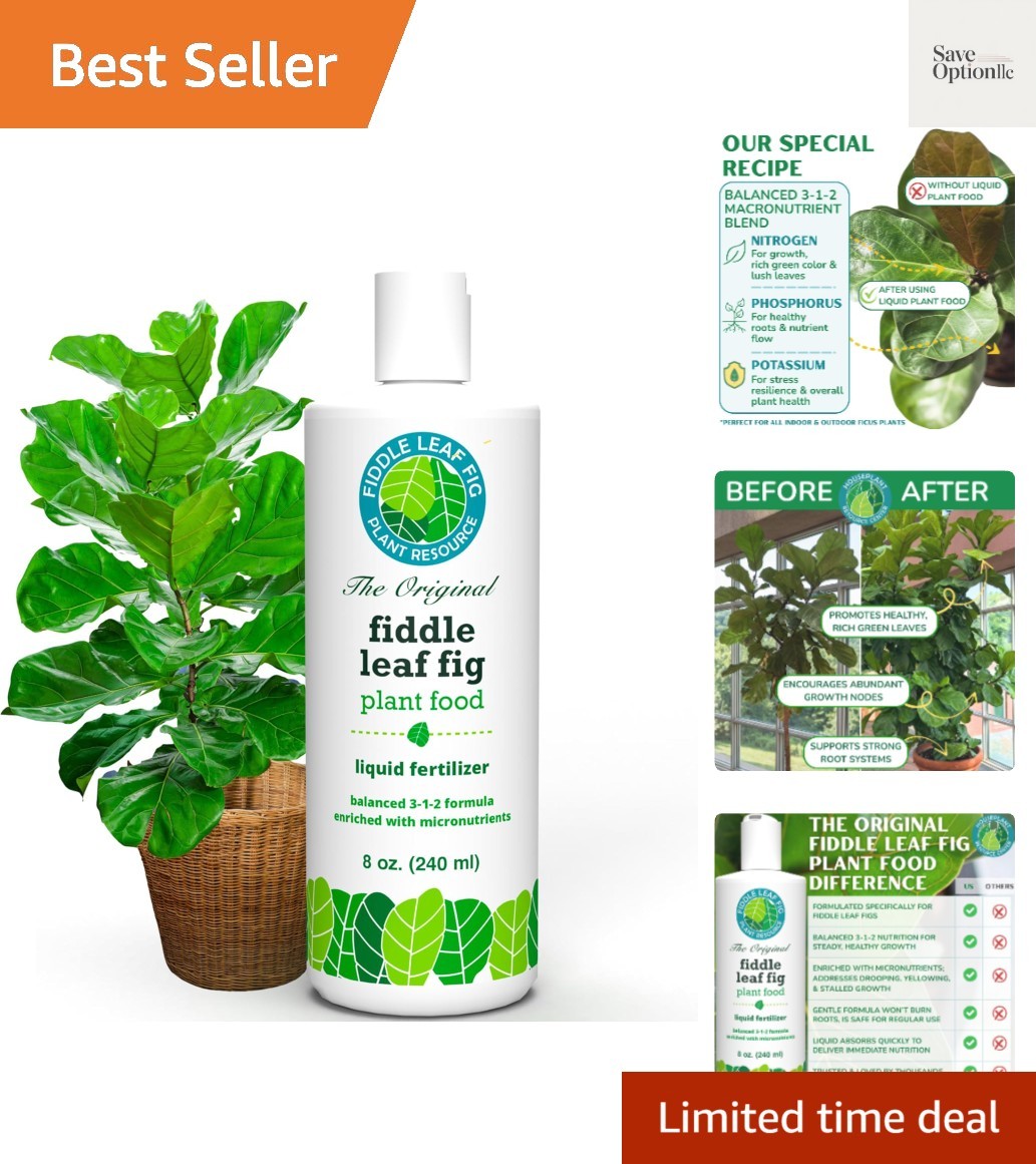 Fiddle Leaf Fig Nutrient Boost – 8 oz 3-1-2 Liquid Fertilizer with Care E-Book