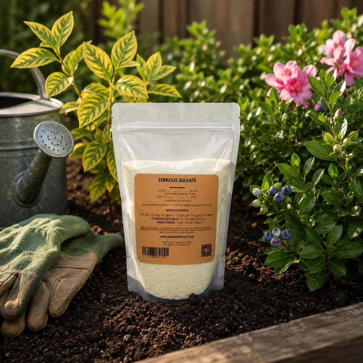 Organic Ferrous Sulfate Heptahydrate Fertilizer – 20% Iron, 12% Sulfur, 10 lbs